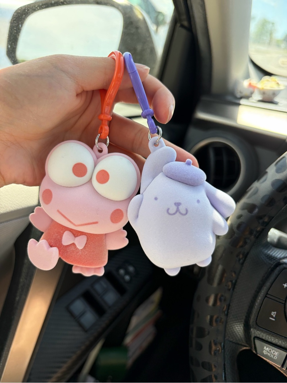 Sanrio Keroppi Pink & Pompompurin Lavender Keychain Set